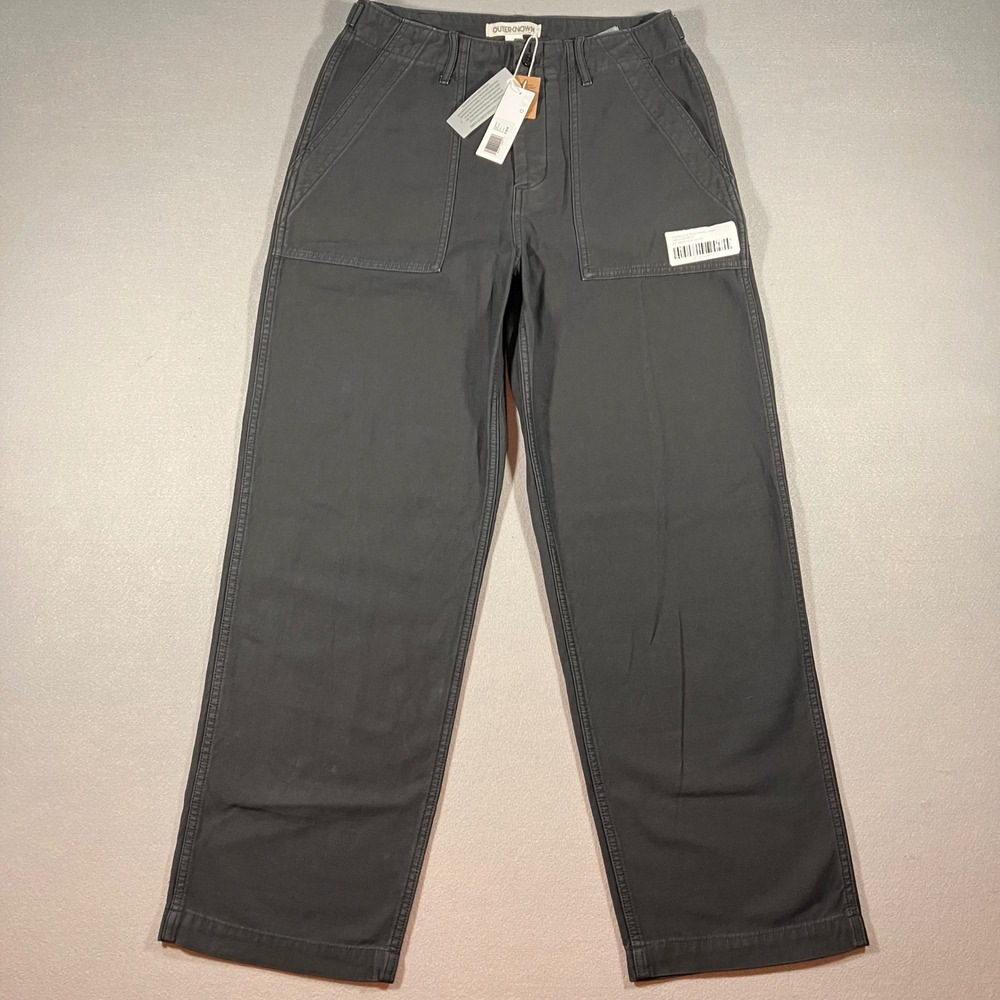 NWT Outerknown Westbound Utility Pants Charcoal Workwear Women 28 Organic Cotton